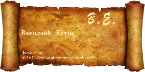 Bencsek Erna névjegykártya